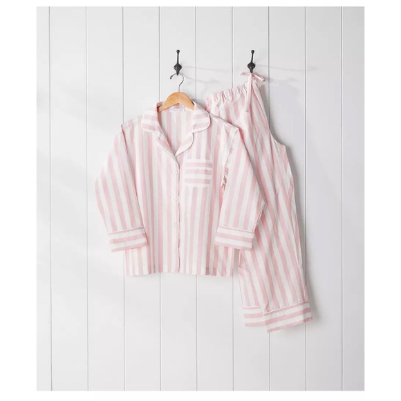 Serena & Lily Pajama Beach Club Stripe Pajama top size small pink striped - Picture 1 of 7